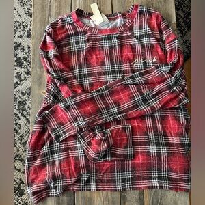 NWT PINK pajama flannel top